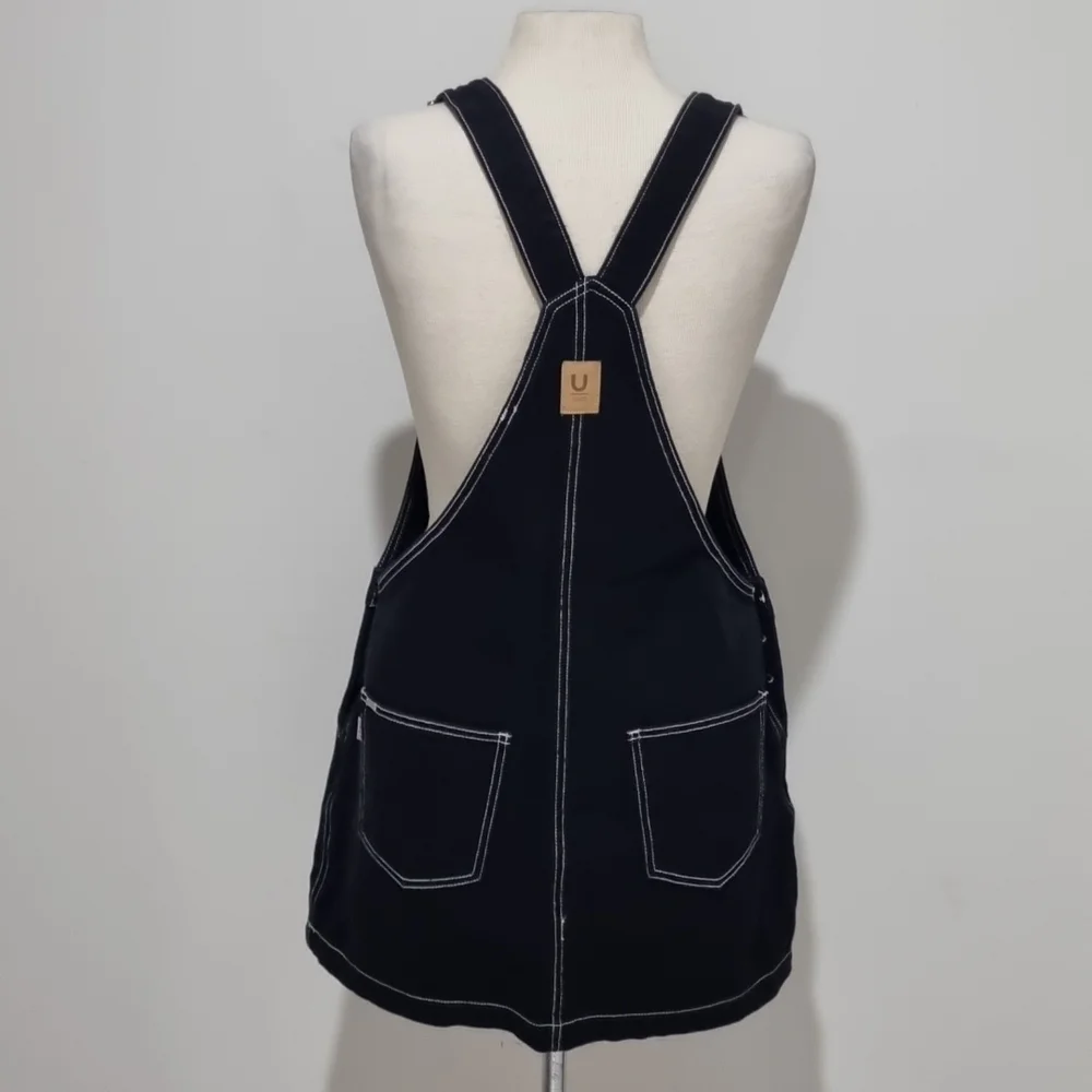 Used denim, black pinafore, size 14 with pockets, 90s style. - Picture 5 of 9